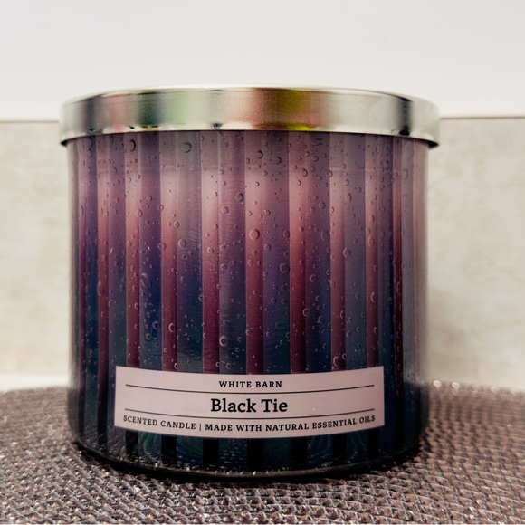 Bath & Body Works Accents Nwt Bbw Black Tie 3wick Candle Bath And